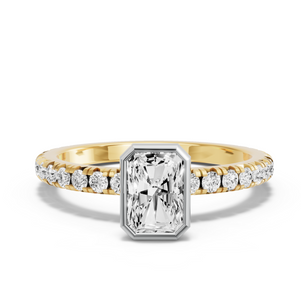 Image for Radiant Classic Bezel Ring with French Pave band