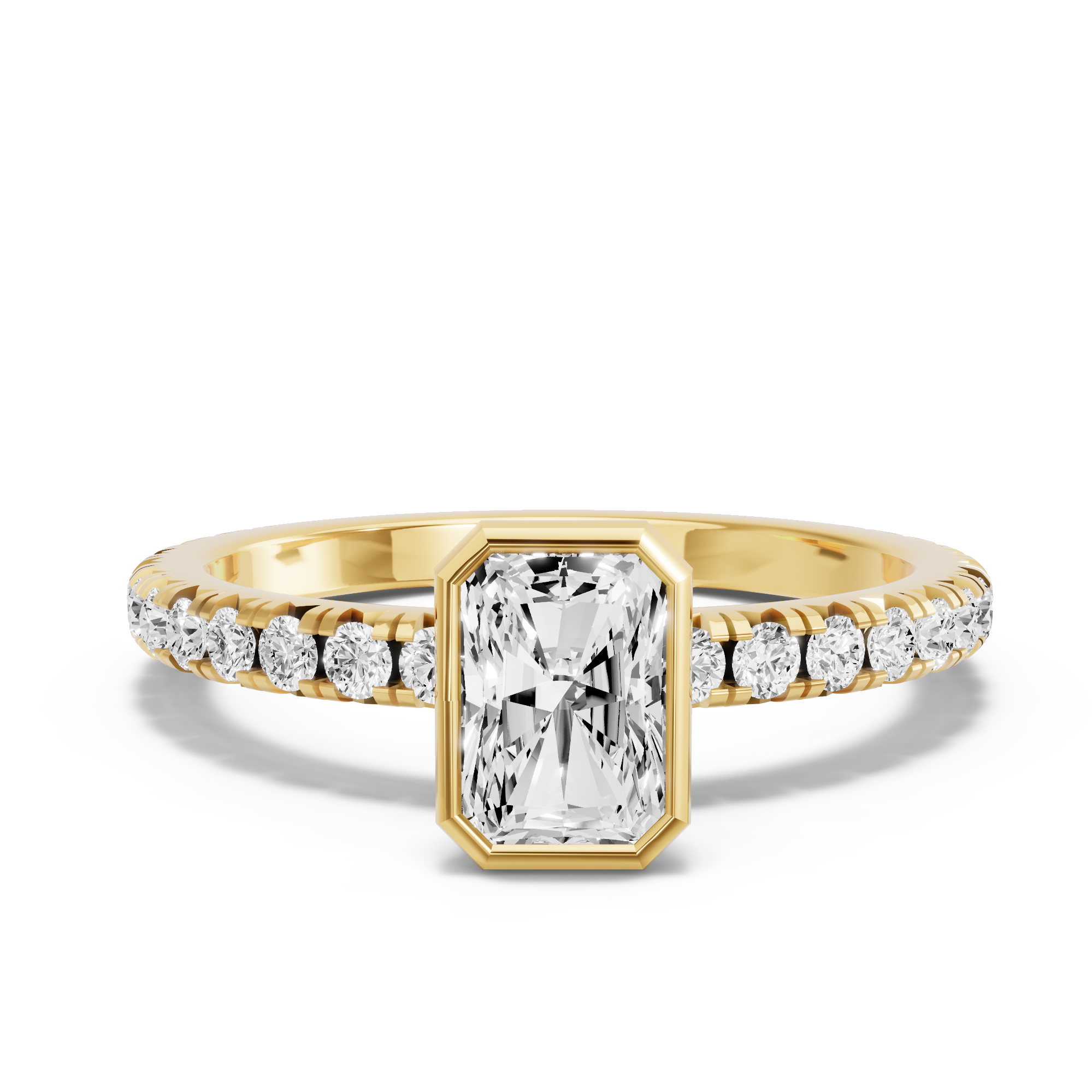 Image for Radiant Classic Bezel Ring with French Pave band