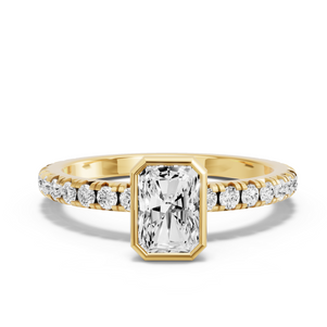 Image for Radiant Classic Bezel Ring with French Pave band