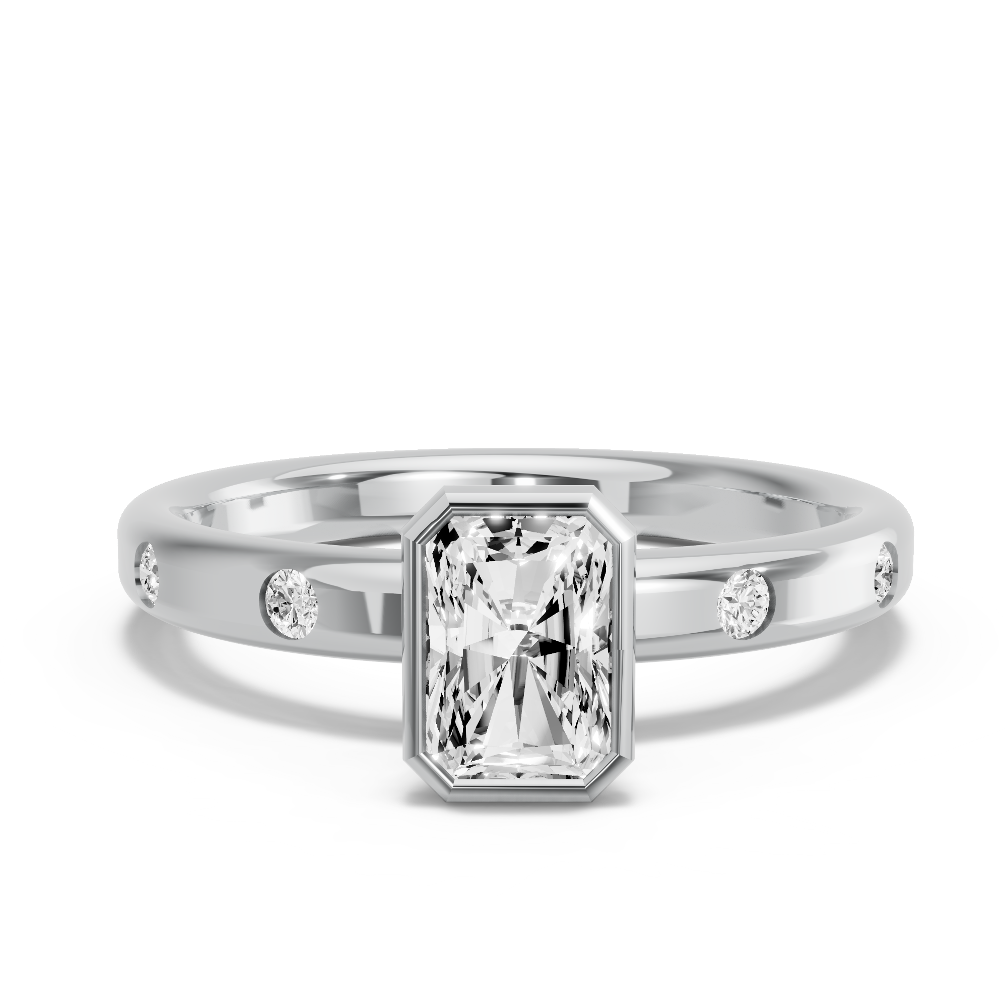 Image for Radiant Classic Bezel Ring with Sleek Accent band