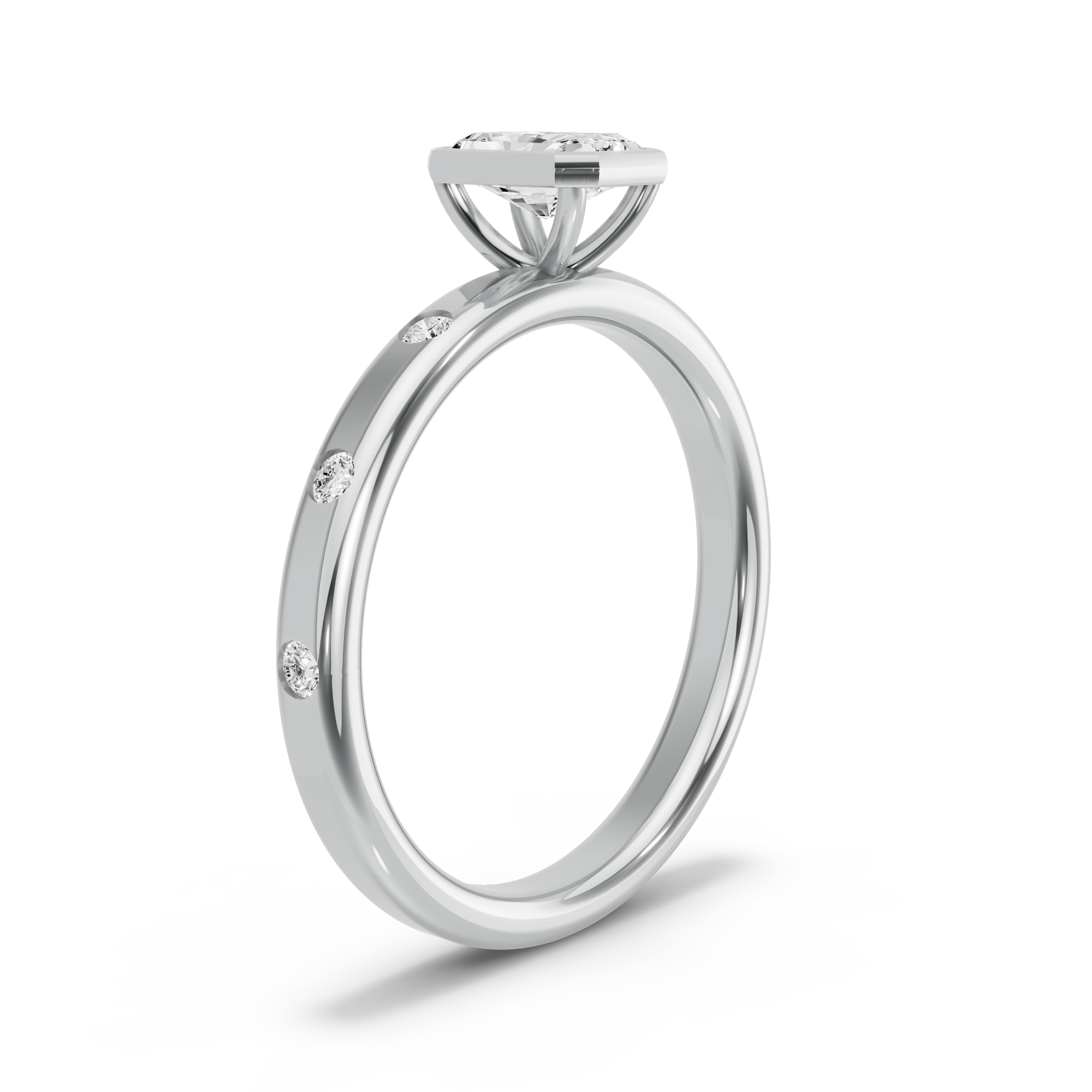Image for Radiant Classic Bezel Ring with Sleek Accent band
