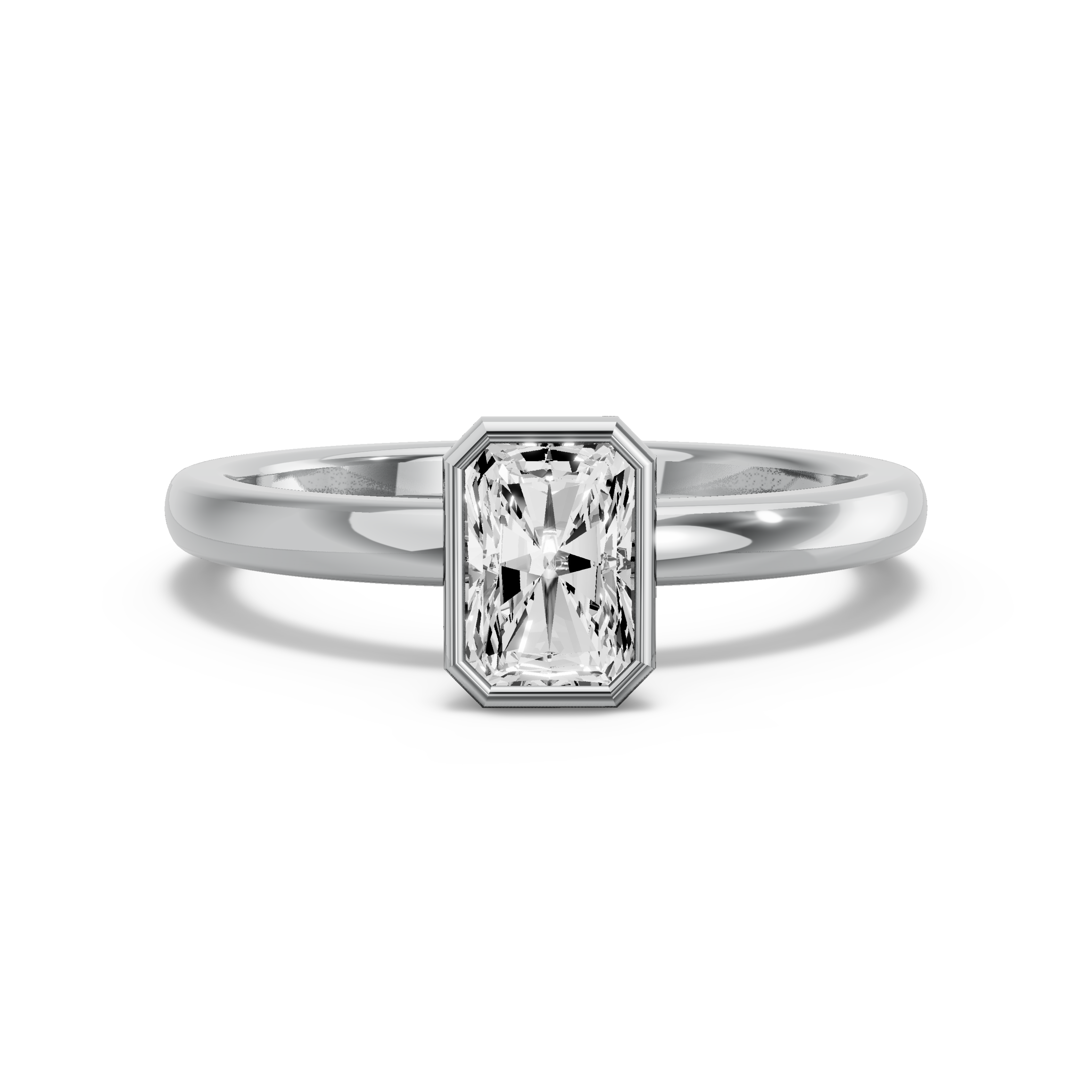 Radiant Classic Bezel Ring with Solitaire band – Antiquecut