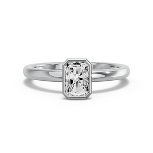 Image for Radiant Classic Bezel Ring with Solitaire band in 950 Platinum
