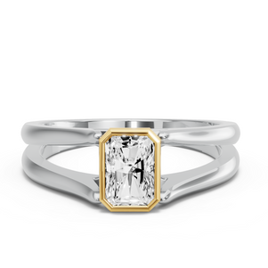 Image for Radiant Classic Bezel Ring with Split Ring Solitaire band