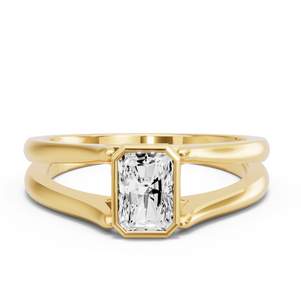 Image for Radiant Classic Bezel Ring with Split Ring Solitaire band