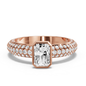 Image for Radiant Classic Bezel Ring with Triple Row Pave band
