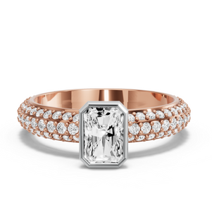 Image for Radiant Classic Bezel Ring with Triple Row Pave band