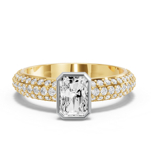 Image for Radiant Classic Bezel Ring with Triple Row Pave band