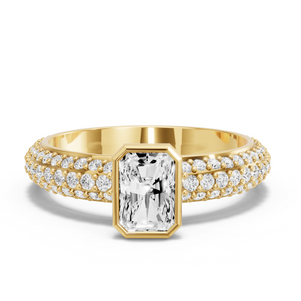 Image for Radiant Classic Bezel Ring with Triple Row Pave band
