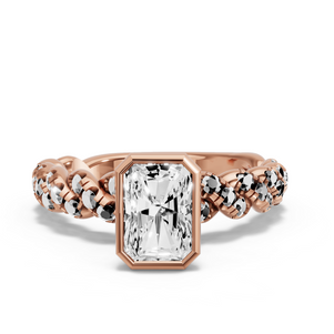 Image for Radiant Classic Bezel Ring with Twist Pave band