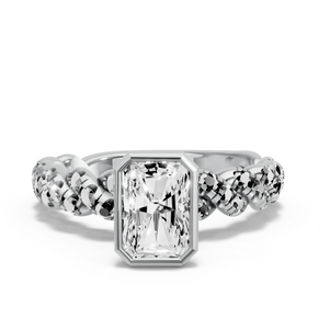 Image for Radiant Classic Bezel Ring with Twist Pave band