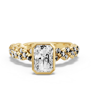 Image for Radiant Classic Bezel Ring with Twist Pave band