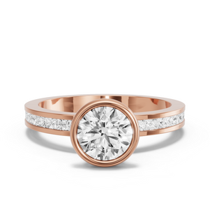 Image for Round Classic Bezel Ring with Channel band