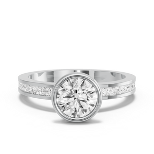 Image for Round Classic Bezel Ring with Channel band