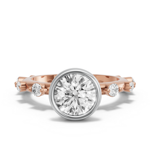 Image for Round Classic Bezel Ring with Floating Station band