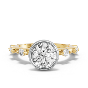 Image for Round Classic Bezel Ring with Floating Station band