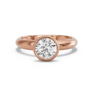 Image for Round Classic Bezel Ring with Knife Edge Solitaire band