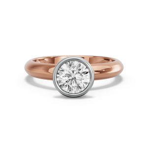 Image for Round Classic Bezel Ring with Knife Edge Solitaire band