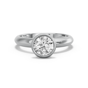 Image for Round Classic Bezel Ring with Knife Edge Solitaire band