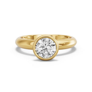 Image for Round Classic Bezel Ring with Knife Edge Solitaire band