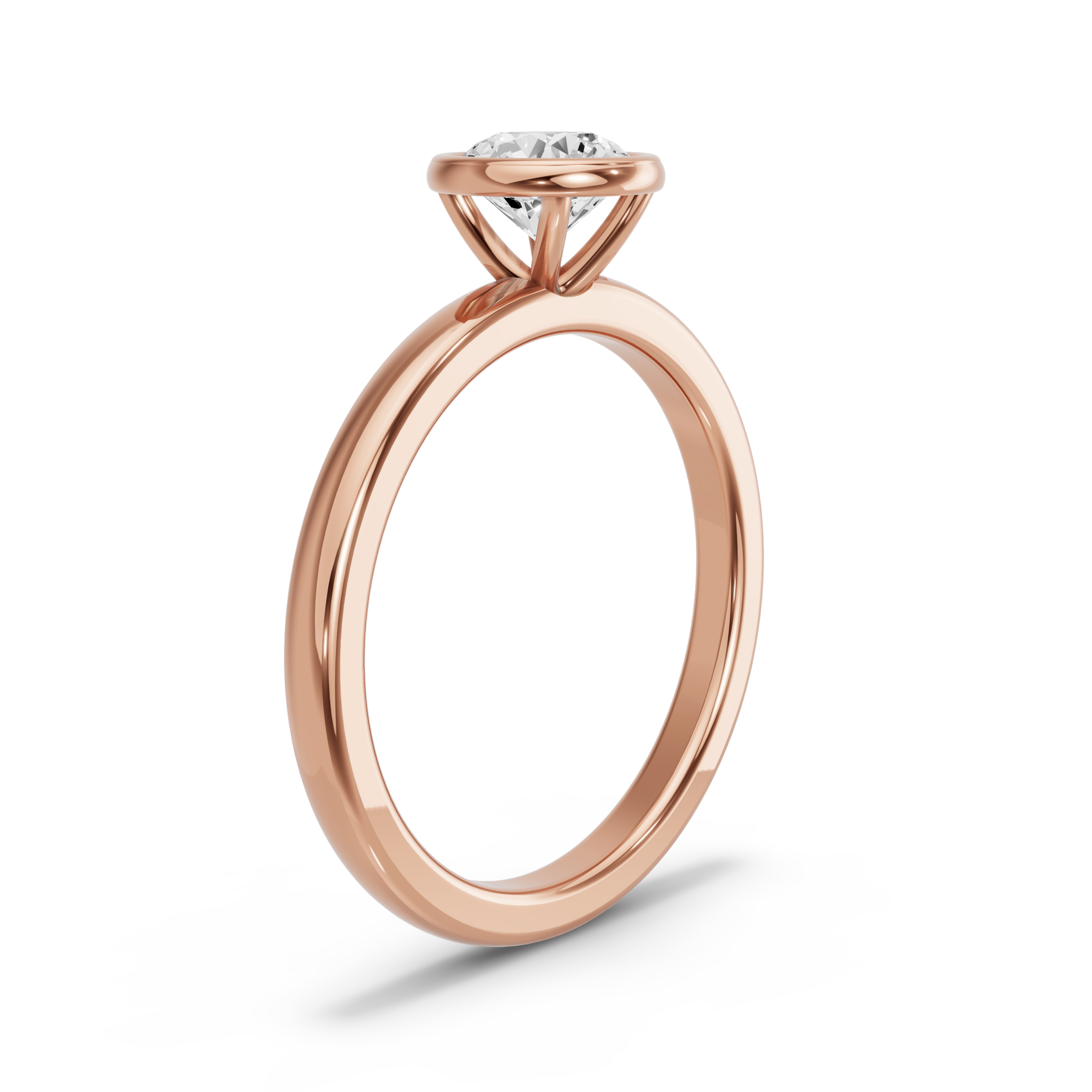 Image for Round Classic Bezel Ring with Solitaire band
