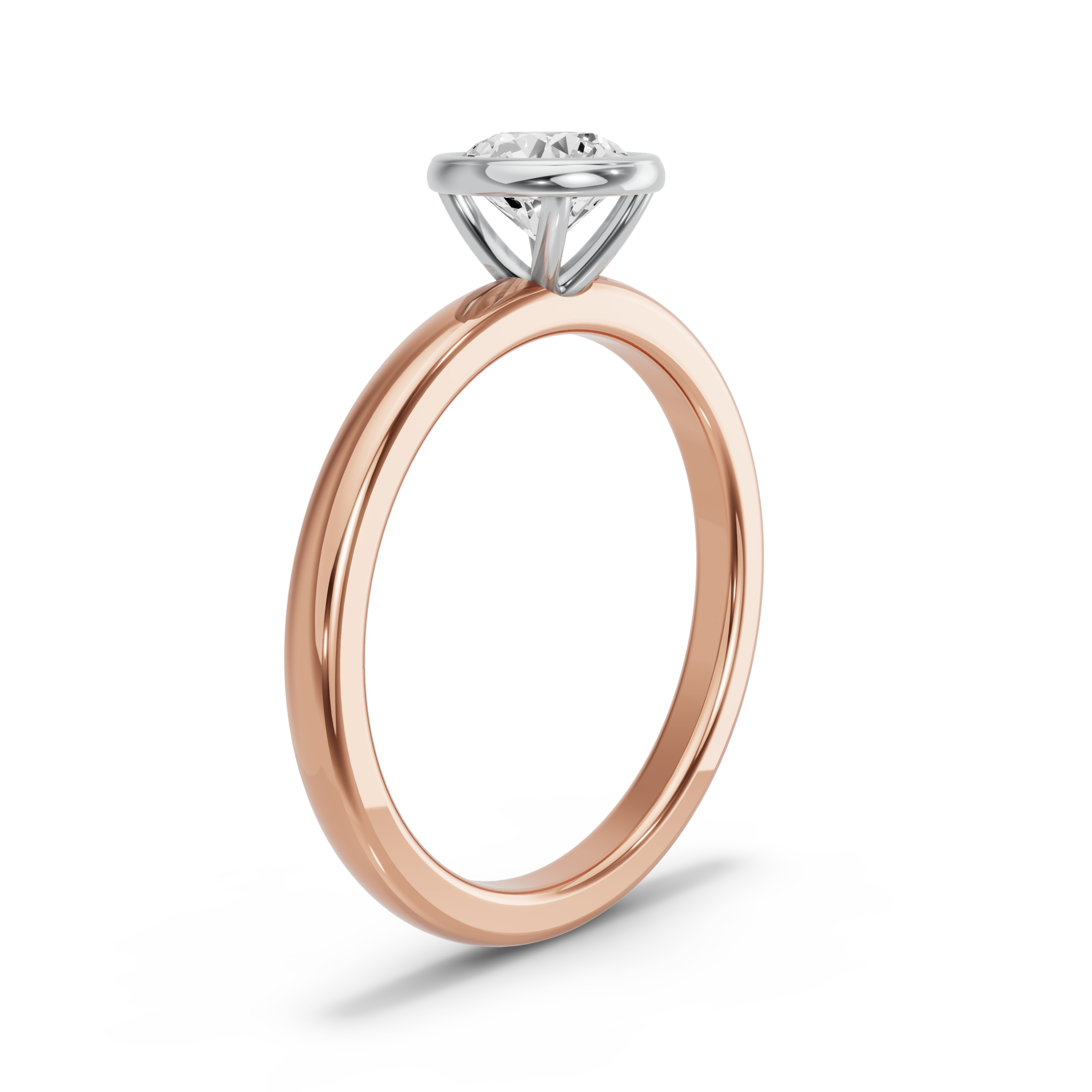 Image for Round Classic Bezel Ring with Solitaire band