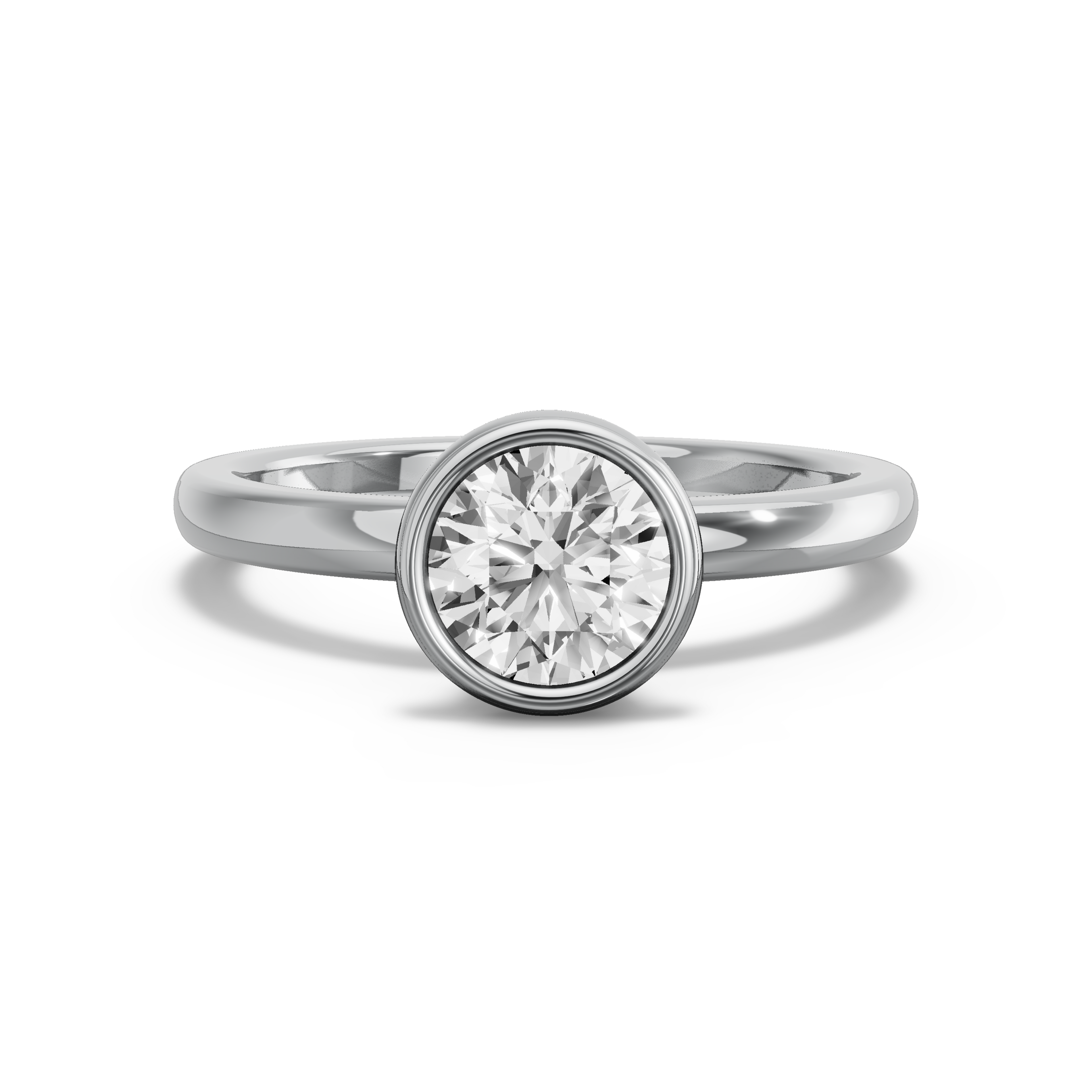 Image for Round Classic Bezel Ring with Solitaire band