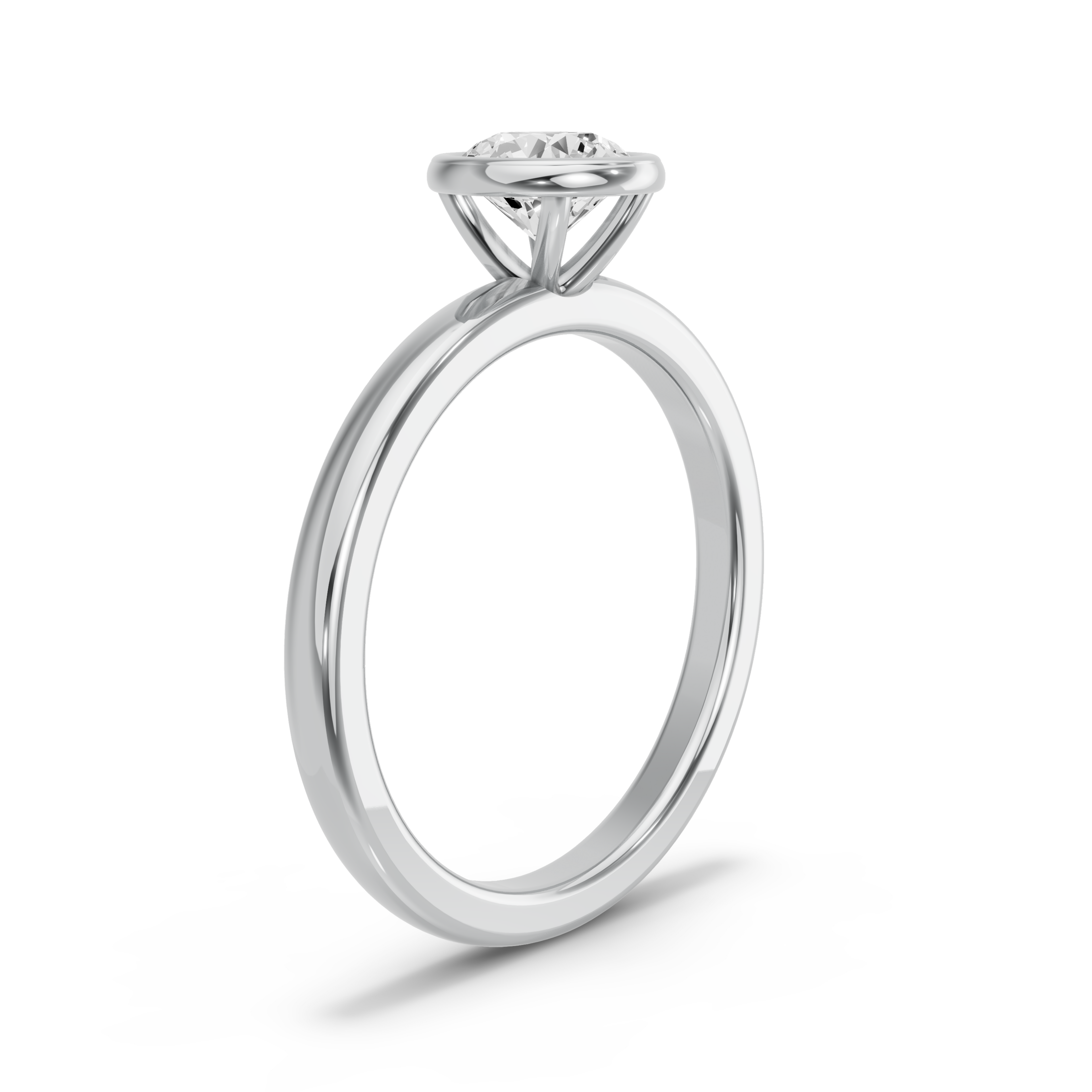 Image for Round Classic Bezel Ring with Solitaire band