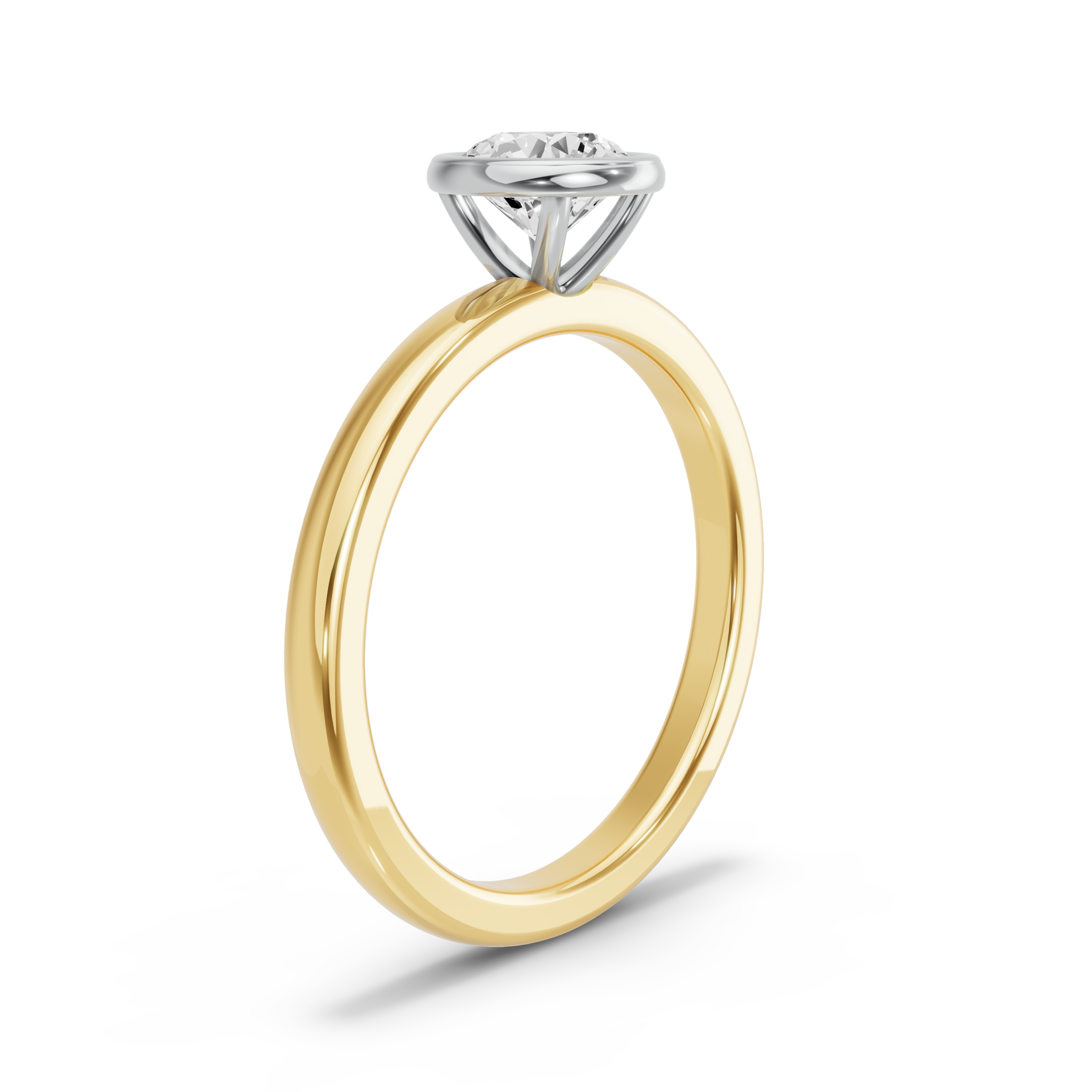 Image for Round Classic Bezel Ring with Solitaire band
