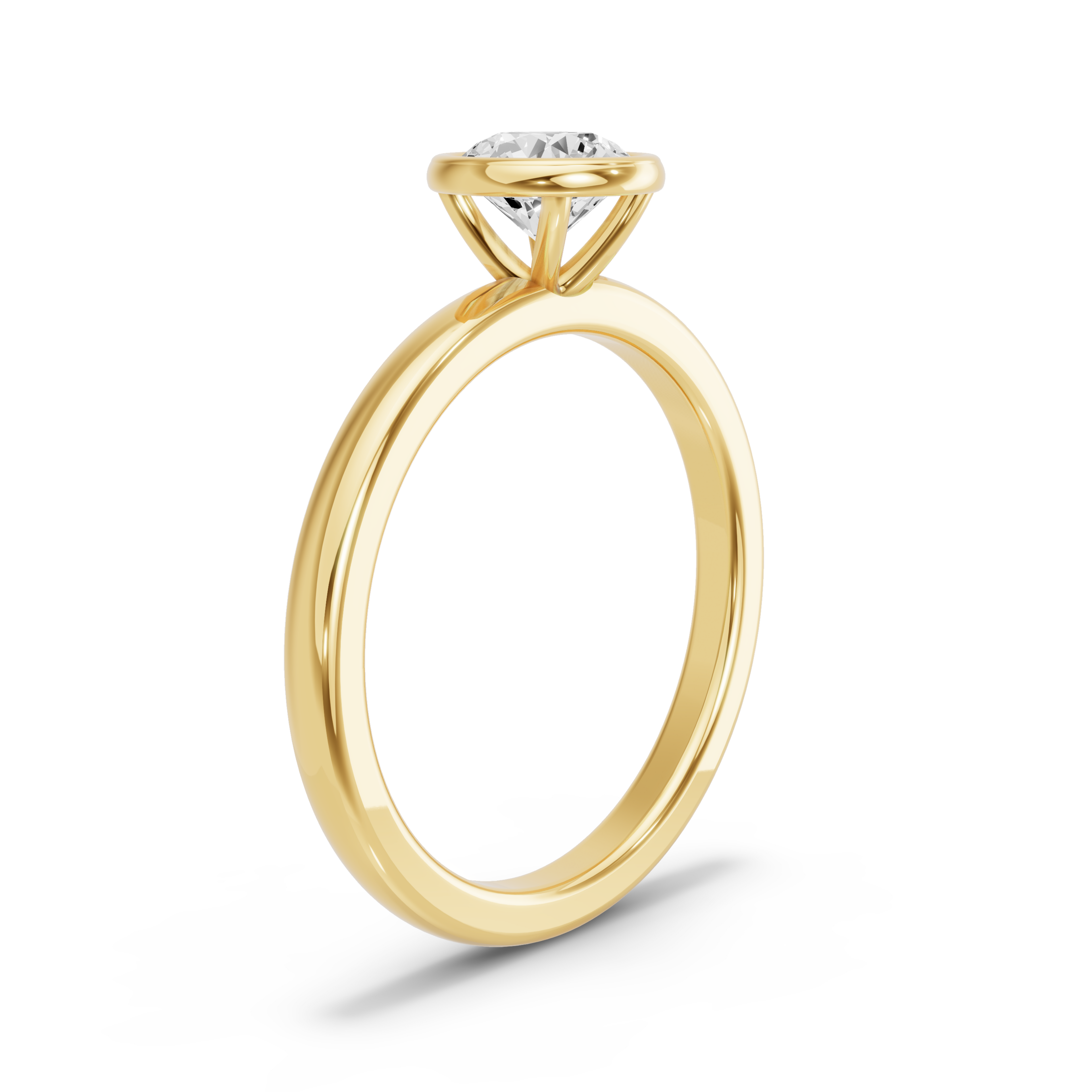 Image for Round Classic Bezel Ring with Solitaire band