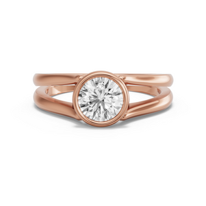Image for Round Classic Bezel Ring with Split Ring Solitaire band