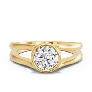 Image for Round Classic Bezel Ring with Split Ring Solitaire band