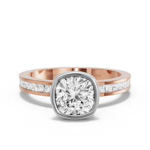 Image for Cushion Classic Bezel Ring with Channel band