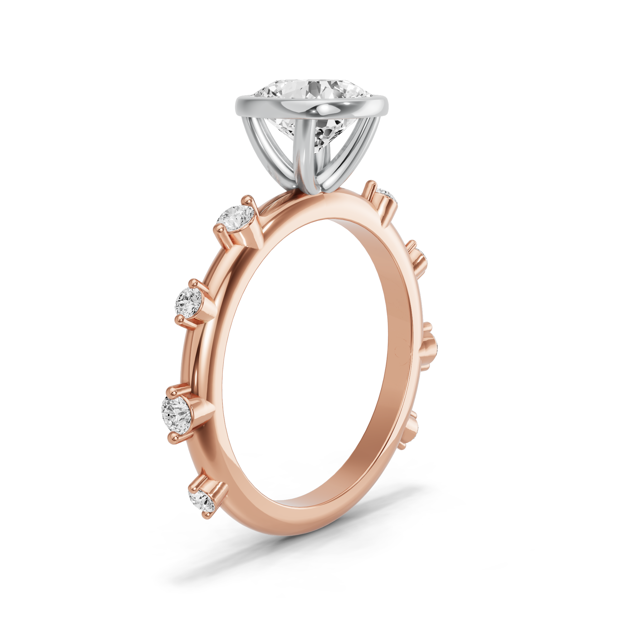 Image for Cushion Classic Bezel Ring with Floating Station band