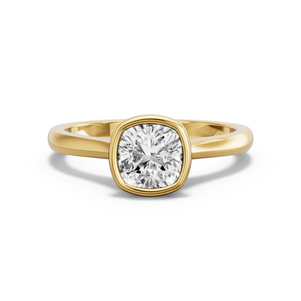Image for Square Cushion Classic Bezel Ring with Knife Edge Cathedral band