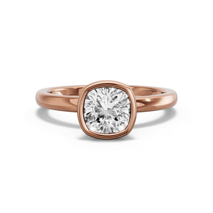 Image for Square Cushion Classic Bezel Ring with Solitaire band