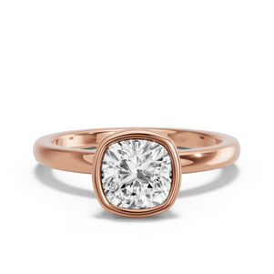 Image for Square Cushion Classic Bezel Ring with Solitaire band