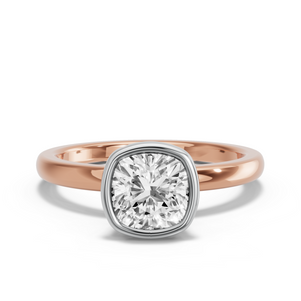 Image for Square Cushion Classic Bezel Ring with Solitaire band