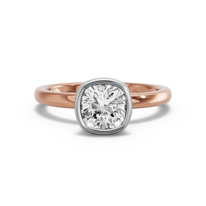 Image for Square Cushion Classic Bezel Ring with Solitaire band