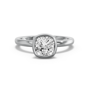 Image for Square Cushion Classic Bezel Ring with Solitaire band