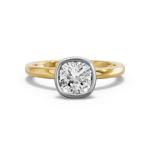 Image for Square Cushion Classic Bezel Ring with Solitaire band