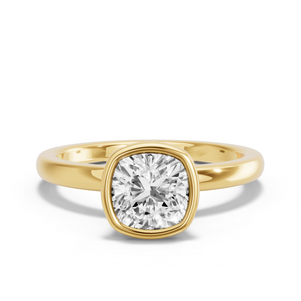Image for Square Cushion Classic Bezel Ring with Solitaire band