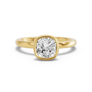 Image for Square Cushion Classic Bezel Ring with Solitaire band