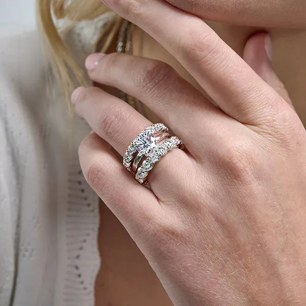 Diamond rings featuring different center stone shapes
