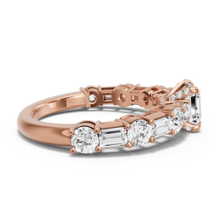 Image for Asscher Diamond Tulip Ring with Alternating Baguette band