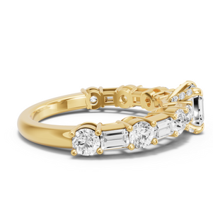 Image for Asscher Diamond Tulip Ring with Alternating Baguette band