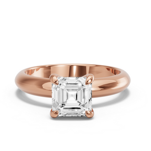Image for Asscher Diamond Tulip Ring with Knife Edge Solitaire band
