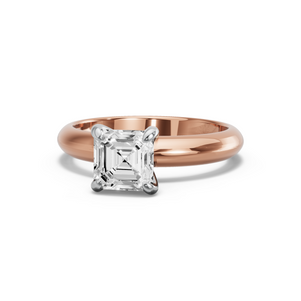 Image for Asscher Diamond Tulip Ring with Knife Edge Solitaire band
