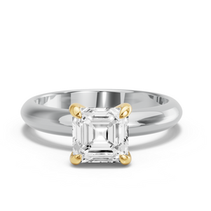 Image for Asscher Diamond Tulip Ring with Knife Edge Solitaire band