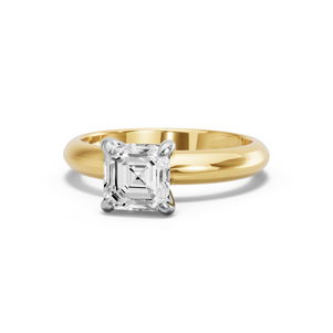 Image for Asscher Diamond Tulip Ring with Knife Edge Solitaire band
